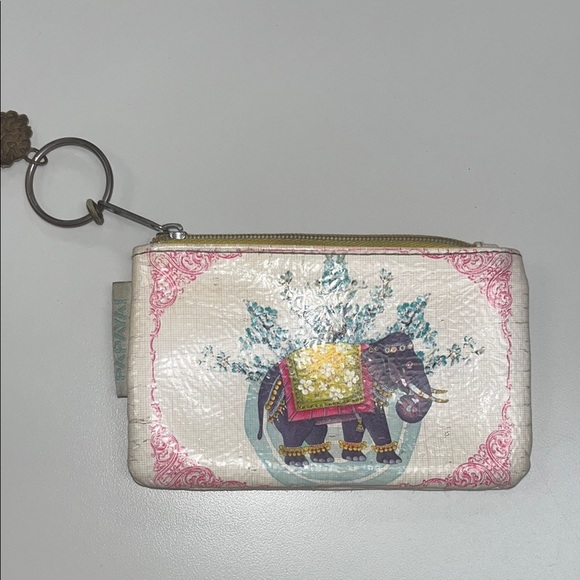 Papaya ! Elephant Print Zip Coin Purse preowned - Picture 1 of 12